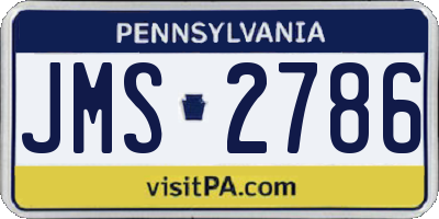 PA license plate JMS2786