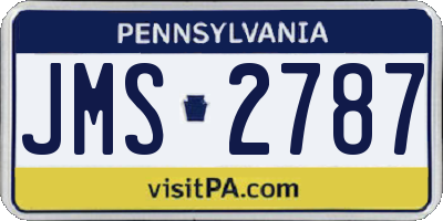 PA license plate JMS2787