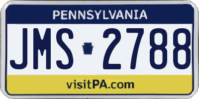 PA license plate JMS2788