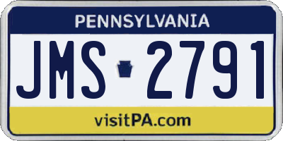 PA license plate JMS2791