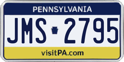 PA license plate JMS2795