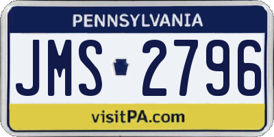 PA license plate JMS2796