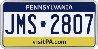 PA license plate JMS2807
