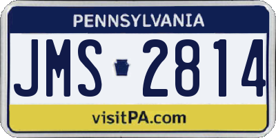 PA license plate JMS2814
