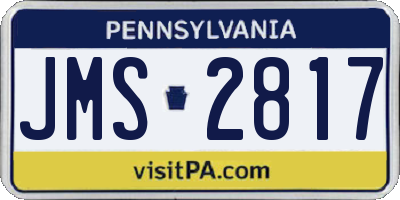 PA license plate JMS2817