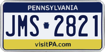 PA license plate JMS2821