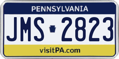 PA license plate JMS2823