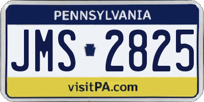 PA license plate JMS2825
