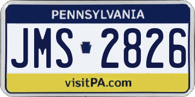 PA license plate JMS2826