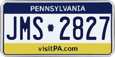 PA license plate JMS2827