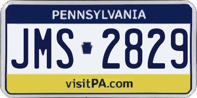 PA license plate JMS2829