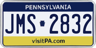 PA license plate JMS2832