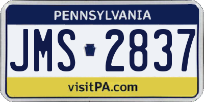 PA license plate JMS2837