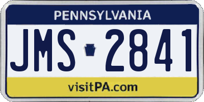 PA license plate JMS2841