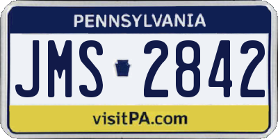 PA license plate JMS2842