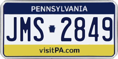 PA license plate JMS2849