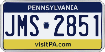PA license plate JMS2851