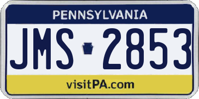 PA license plate JMS2853