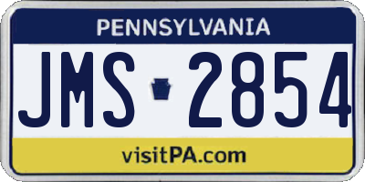 PA license plate JMS2854