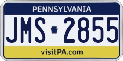 PA license plate JMS2855