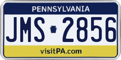 PA license plate JMS2856