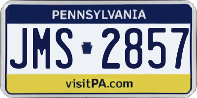 PA license plate JMS2857