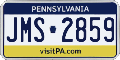 PA license plate JMS2859