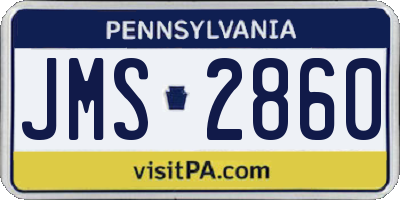 PA license plate JMS2860