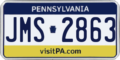 PA license plate JMS2863