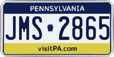 PA license plate JMS2865