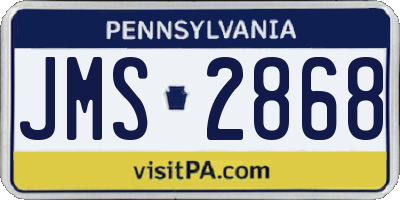 PA license plate JMS2868