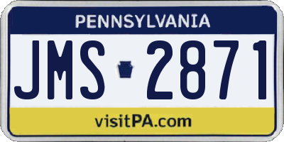 PA license plate JMS2871