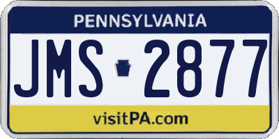 PA license plate JMS2877