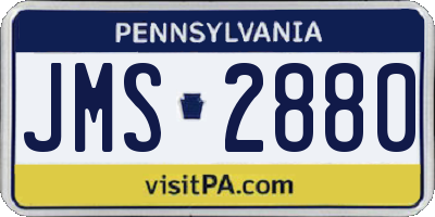 PA license plate JMS2880