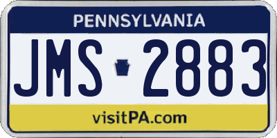 PA license plate JMS2883