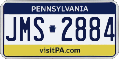 PA license plate JMS2884