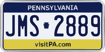 PA license plate JMS2889