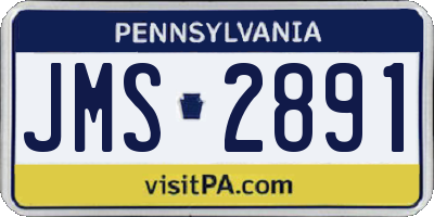PA license plate JMS2891