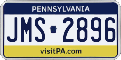PA license plate JMS2896
