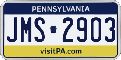 PA license plate JMS2903