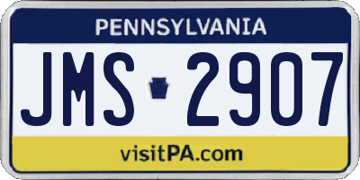 PA license plate JMS2907