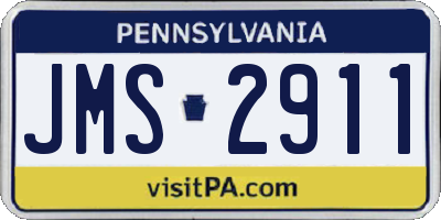 PA license plate JMS2911