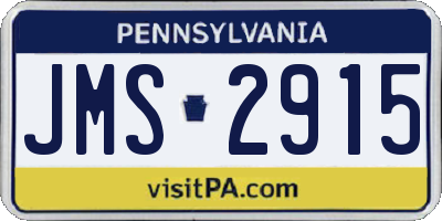 PA license plate JMS2915