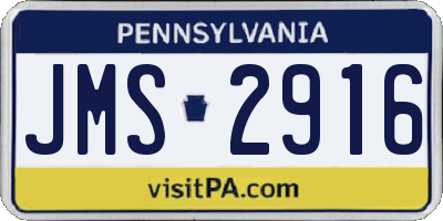 PA license plate JMS2916