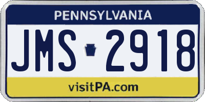 PA license plate JMS2918