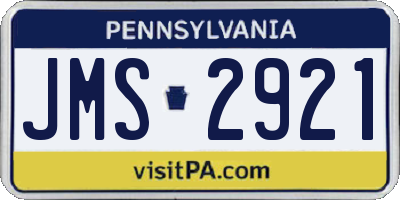 PA license plate JMS2921