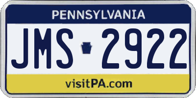 PA license plate JMS2922