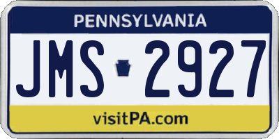PA license plate JMS2927