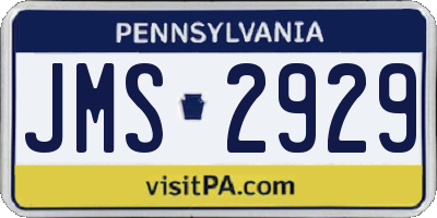 PA license plate JMS2929