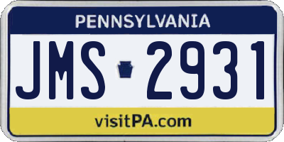 PA license plate JMS2931